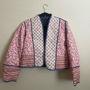 Reversible Quilted Cotton Jacket – Boho Paisley Patchwork, Padded, No Tag